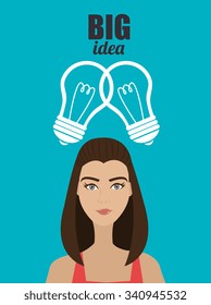 Big ideas from young minds cartoon graphic design, vector illustration.