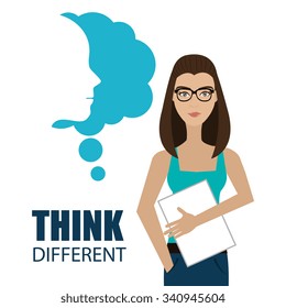 Big ideas from young minds cartoon graphic design, vector illustration.