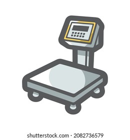 Big industrial Scales Vector icon Cartoon illustration