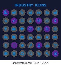 Big Industry icon set, trendy flat icons