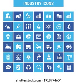 Big Industry Icon Set, Trendy Flat Icons