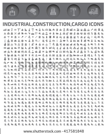 Big industry icons,construction icons,vector