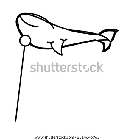 big inflatable kite line icon vector. big inflatable kite sign. isolated contour symbol black illustration