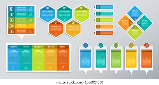 Big Infographic Elements Set for Diagrams, Work Flow and Web Design.
