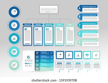 Big infographic set for diagrams, graphs and charts.