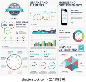 Big infographic vector elements collection to visualize data