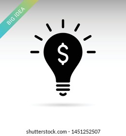 Big investment idea solid Icon on white background. Vector isolated element.