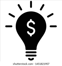 Big investment idea solid Icon on white background. Vector isolated element.