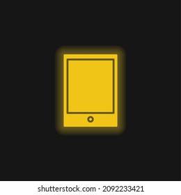 Big Ipad yellow glowing neon icon
