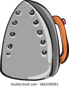 Großes Bügeleisen, Illustration, Vektorgrafik auf weißem Hintergrund.