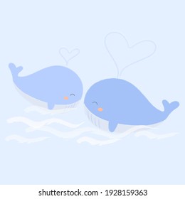  Big isolated cartoon Cute animals romantic animals couples in love, Valentine's concept, Vector illustration 