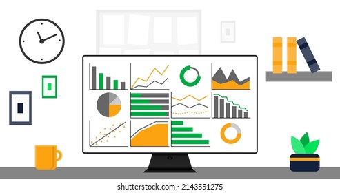 Big isolated employee working in office interior workplace flat vector illustration, under pressure, working deadline, problem solving,  business theme