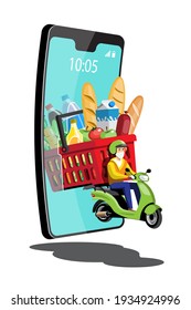 Big isolated Motorcycle vector colorful icons, flat illustrations of delivery by motorcycles through GPS tracking location. delivery bike,  food delivery, instant delivery