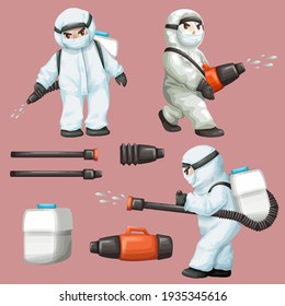 Big isolated vector icon of doctors, concept of corona virus infection, Coronavirus covid-19. Illustration of logo, symbol and infographic element