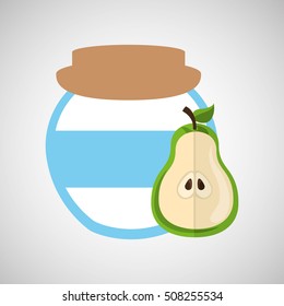 big jar jam pear icon design vector illustration eps 10