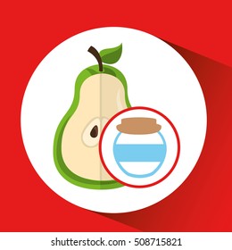 big jar jam pear icon design vector illustration eps 10