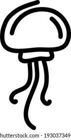 Big jellyfish, illustration, vector on white background.