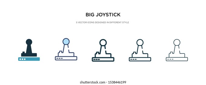 big joystick icon in different style vector illustration. two colored and black big joystick vector icons designed in filled, outline, line and stroke style can be used for web, mobile, ui