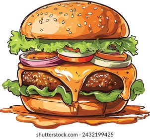 Big juicy burger scalable to any size