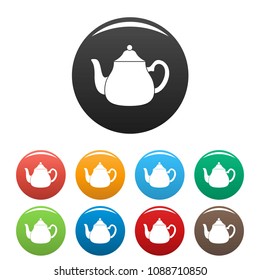 Big kettle icon. Simple illustration of big kettle vector icons set color isolated on white