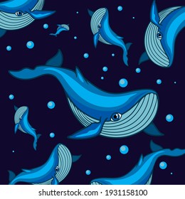 A big and kind blue whale. Pattern