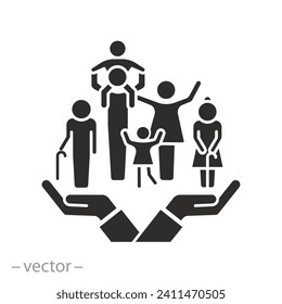 big kinship together icon, family, concept save dynasty, flat symbol - vector illustration