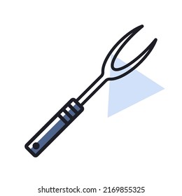 Big kitchen fork vector isolated icon. Kitchen appliances. Graph symbol for cooking web site design, logo, app, UI