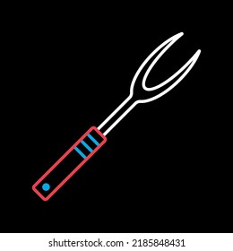Big kitchen fork vector isolated on the black icon. Kitchen appliances. Graph symbol for cooking web site design, logo, app, UI