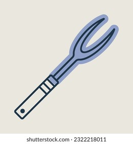 Big kitchen fork vector isolated icon. Kitchen appliances. Graph symbol for cooking web site design, logo, app, UI