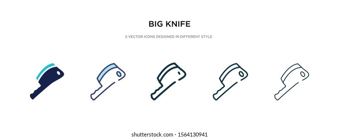 big knife icon in different style vector illustration. two colored and black big knife vector icons designed in filled, outline, line and stroke style can be used for web, mobile, ui