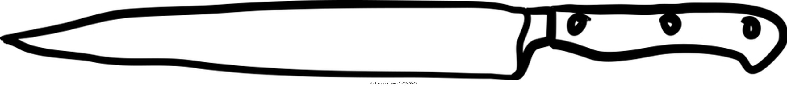 Gran boceto de cuchillo, ilustración, vector sobre fondo blanco.