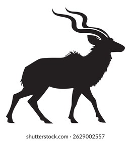 Big kudu silhouette vector flat illustration design.
