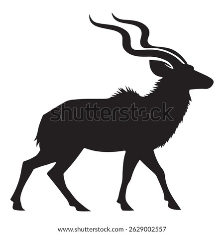 Big kudu silhouette vector flat illustration design.

