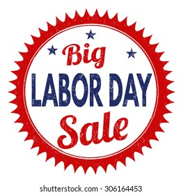 Big Labor day  sale grunge rubber stamp on white background, vector illustration