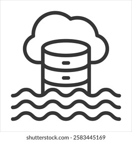 Big Lake Outline Icon Vector Illustration