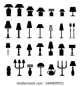 Big lamps set. Isolated vector elements for your design.
