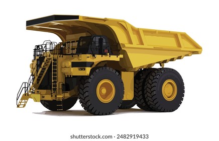 Big large huge dig dirt drag yellow front end land loader tractor icon logo sign dump truck or wheel white Heavy power for open pit mining earth drive work power mover iron scoop grade
