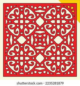 Big laser cut decorative wall panel pattern set Jali design,acrylic and CNC machine cutting.Abstract ornament, geometric, classic, oriental pattern, floral and plant motifs.Round abstract geometric co
