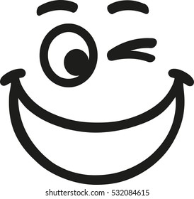 Big laughing smiley with eyebrows