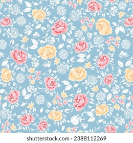 Big Leaf spring rose garden pattern