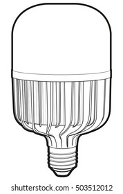 Big led lamp. Drawing modern LED lamp. LED lapm sign