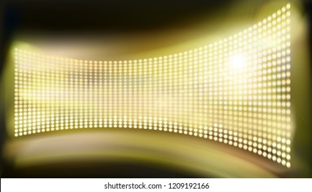 Big led projection screen. A place for advertising. Vector illustration.