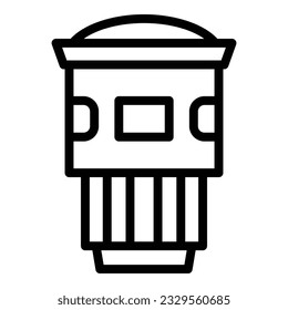 Gran vector de contorno de icono de lente. Cámara de estudio. Grabación de vídeo