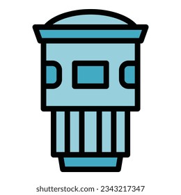 Big lens icon outline vector. Studio camera. Video shoot color flat