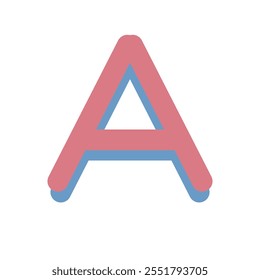 big letter A with a combination of red and blue