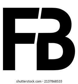 Gran letra icono de FB Diseño con color negro 