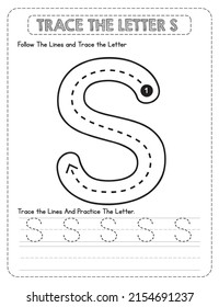 Big Letter Uppercase Alphabet Tracing For Pre-school Kids with Arrow Direction S.