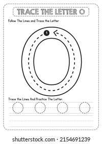 Big Letter Uppercase Alphabet Tracing For Pre-school Kids with Arrow Direction O.