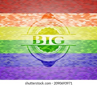 Big lgbt colors emblem. Vector Illustration. Mosaic. 