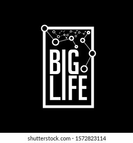 Big life technology lettering vector illustration